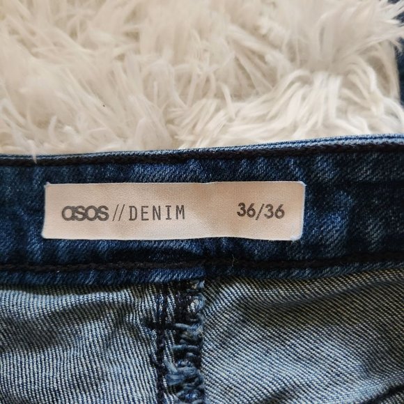 ASOS Farleigh High Waisted Slim Mom Jeans With 80's Seam Detail Size 36 - Picture 2 of 4